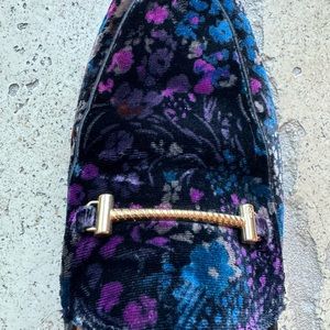 Sam Edelman Floral Velvet Loafers - Black, Blue, Purple